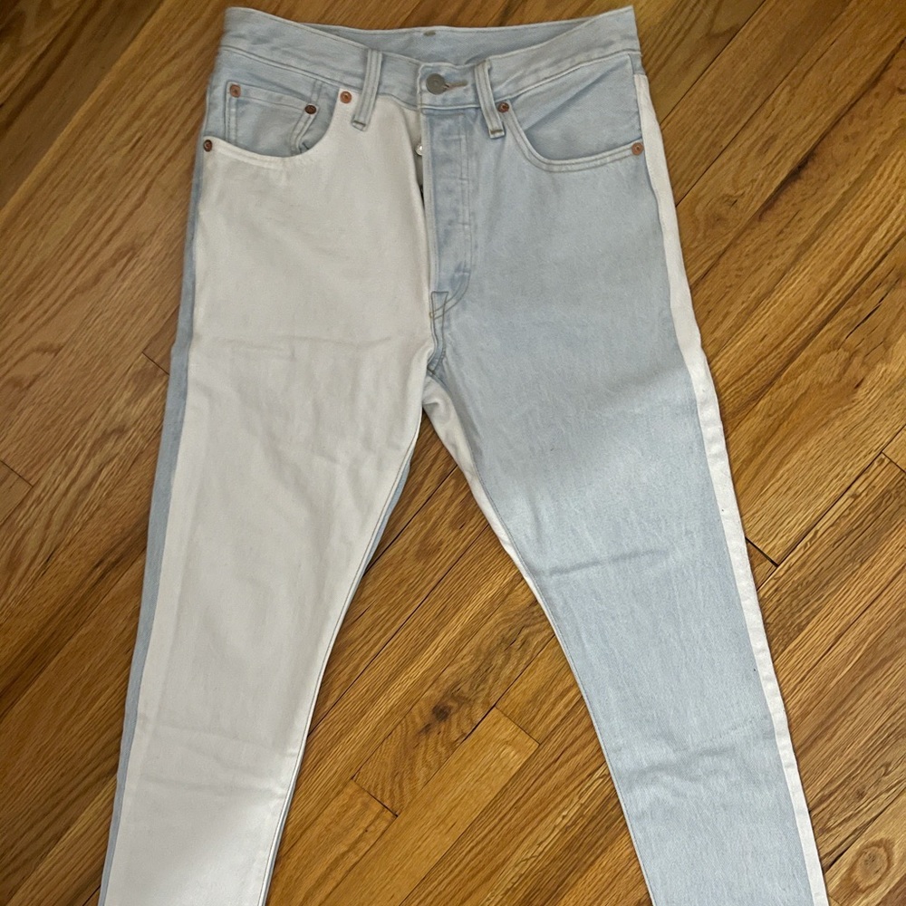 Blue and white Levi’s